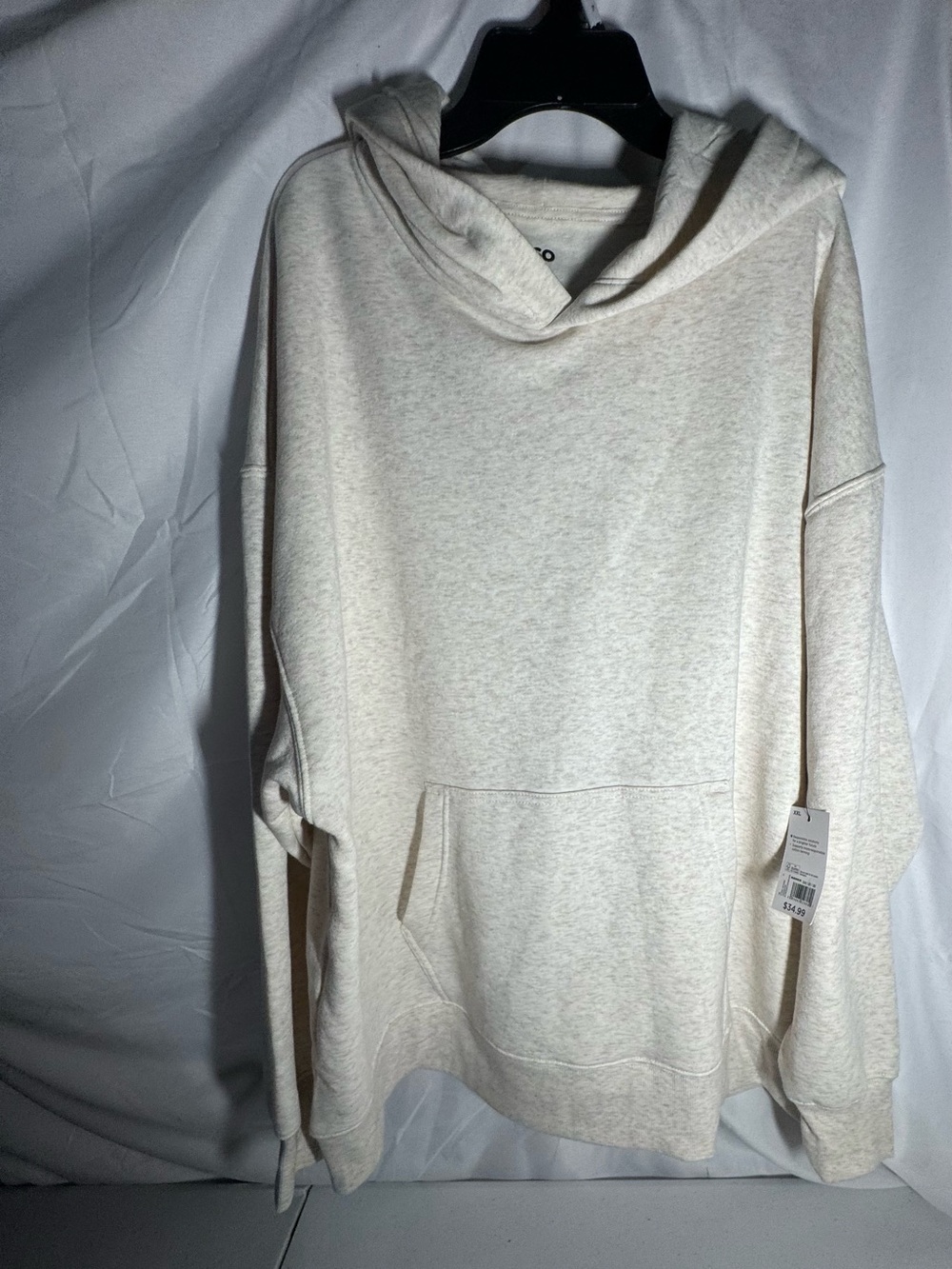 Kohl's Light Cream Oversized Hooded Pullover